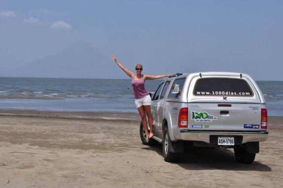 A caminho de San Juan del Sur, uma parada rápida em uma praia do lago Nicarágua para aproveitar o dia ensolarado